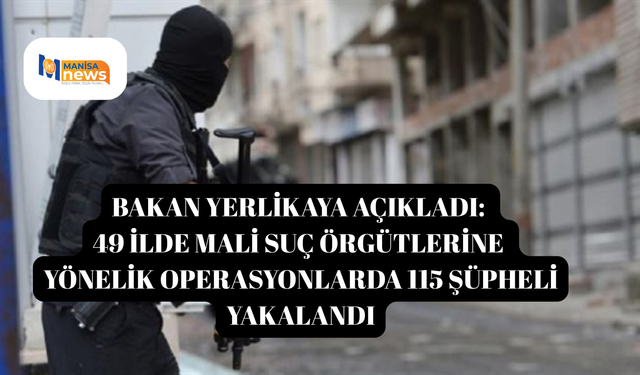 Bakan Yerlikaya açıkladı: 49 ilde mali suç örgütlerine yönelik operasyonlarda 115 şüpheli yakalandı