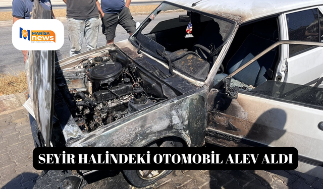 Seyir halindeki otomobil alev aldı