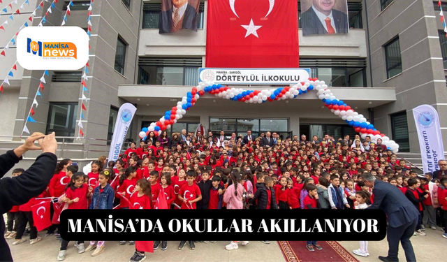 Sarıgöl Dört Eylül İlkokuluna 26 akıllı tahta teslim edildi