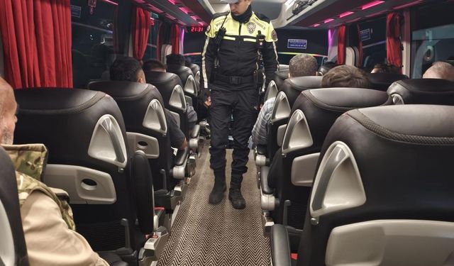 Otobüslerde emniyet kemeri denetimi gerçekleştirildi