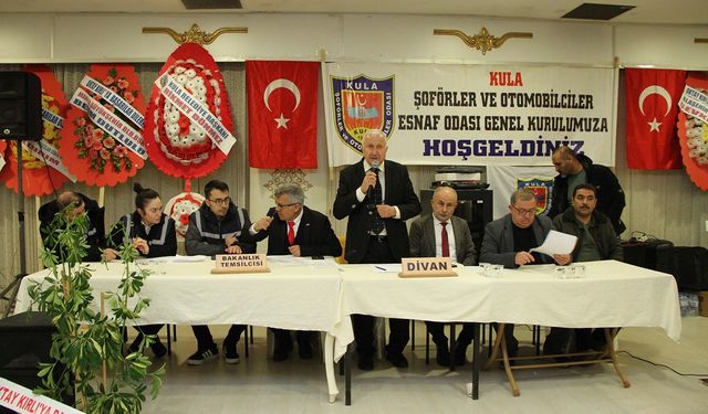 Kula Şoförler Odası'nda Başkan Kırlı güven tazeledi