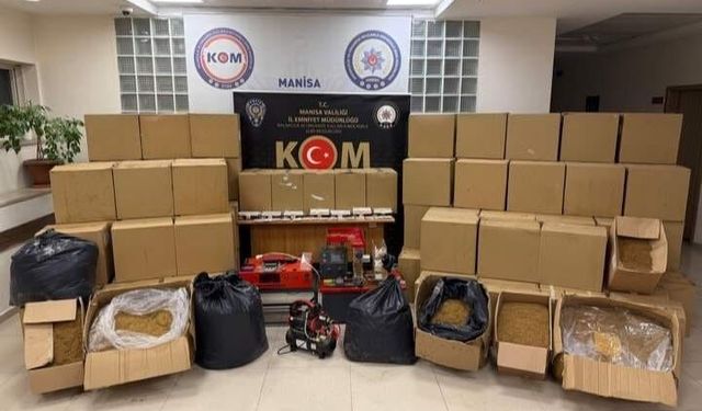 Manisa'da 1 milyon makaron ele geçirildi