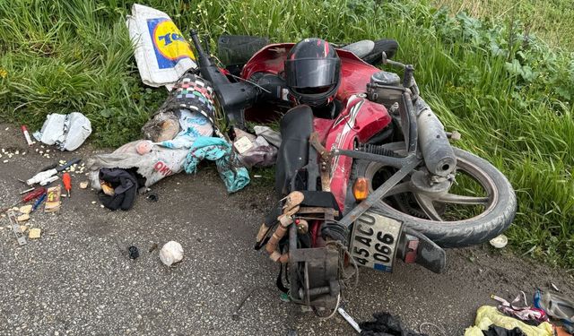 Manisa’da devrilen motosikletin sürücüsü ağır yaralandı