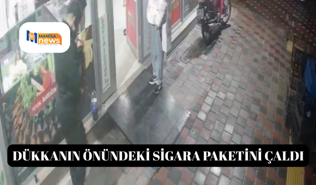 Dükkanın önündeki sigara paketini çaldı