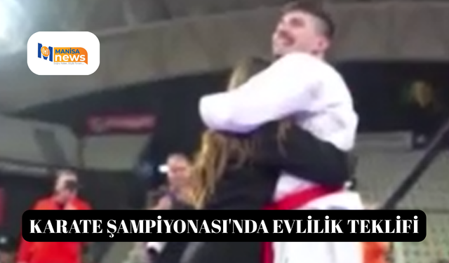 Karate Şampiyonası'nda evlilik teklifi