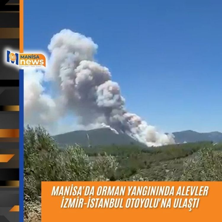 Manisa'da orman yangınında alevler İzmir-İstanbul Otoyolu'na ulaştı