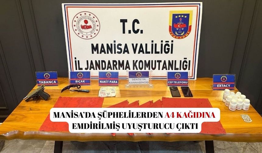 Manisa’da şüphelilerden A4 kağıdına emdirilmiş uyuşturucu çıktı