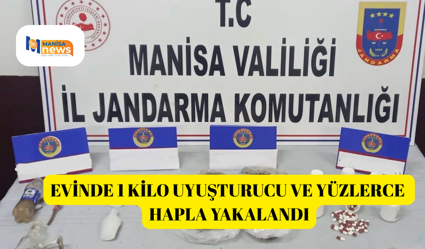 Evinde 1 kilo uyuşturucu ve yüzlerce hapla yakalandı