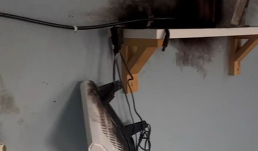 Turgutlu’da bir eve yıldırım düştü