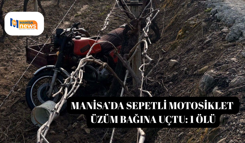 Manisa’da sepetli motosiklet üzüm bağına uçtu: 1 ölü