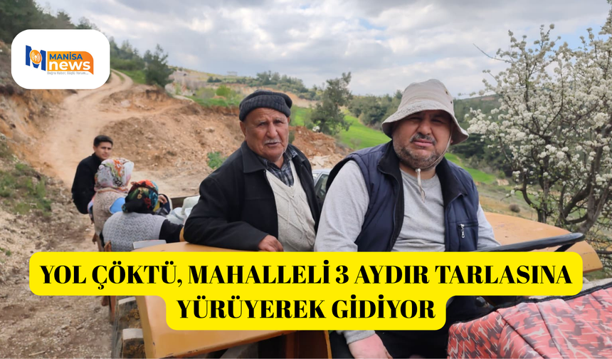 Yol çöktü, mahalleli 3 aydır tarlasına yürüyerek gidiyor