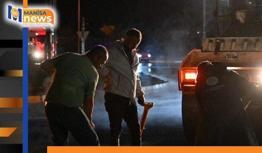 Yağmura rağmen gece gündüz çalışıyorlar